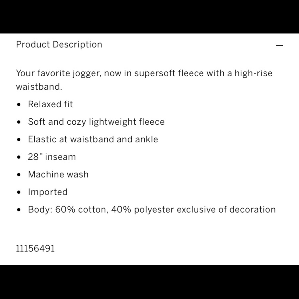 NWT Victoria’s Secret High Waist Fleece Jogger - Picture 4 of 4